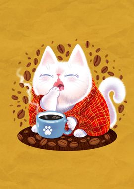 Cat and coffee