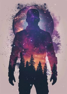 Man Galaxy Silhouette