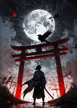 The Lone Samurai with Crow