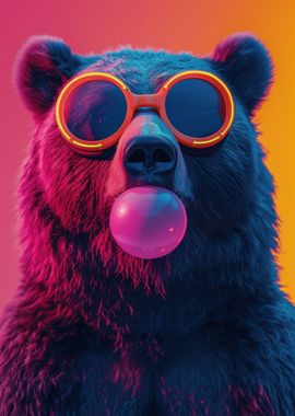 Bear bubblegum neon