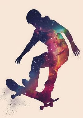 Skate Galaxy Silhouette