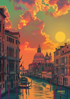 Sunset in Venice Italy