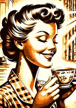 Vintage Coffee Cup Poster