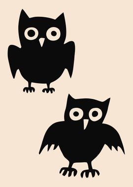 Funny Minimalist Owls