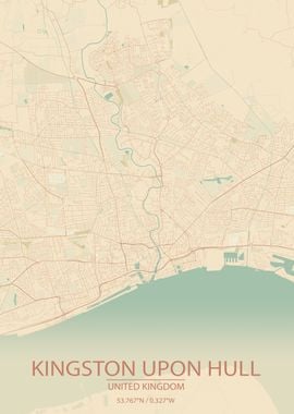 Kingston upon Hull UK Map