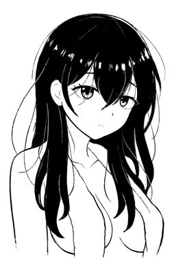 Black and White Anime Girl