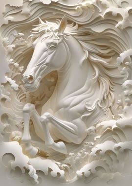 White Horse Paper Cut