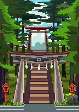 Torii Gate Shrine Pixel