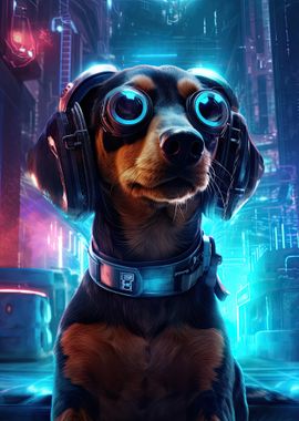 Dachshund Cyberpunk