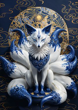 Porcelain Nine Tailed Fox