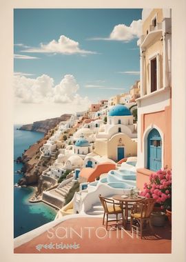 Vintage Travel Santorini