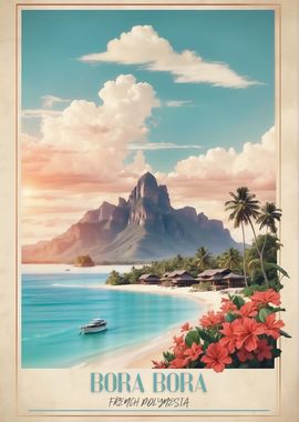 Vintage Travel Bora Bora