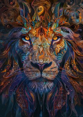 Mystical Abstract Lion