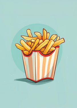 Cartoon Pastel Fries