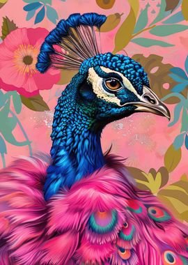 Peacock in Fur Portrait