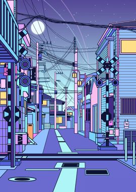 japan night cityscape