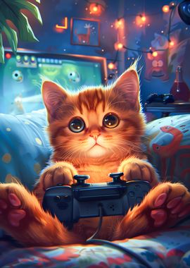 Cute Gaming Kitty