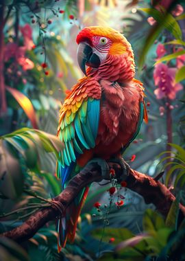 Colorful Jungle Parrot