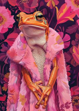 Frog in Pink Fur