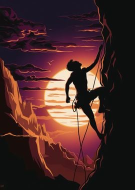 Rock Climbing Sunset