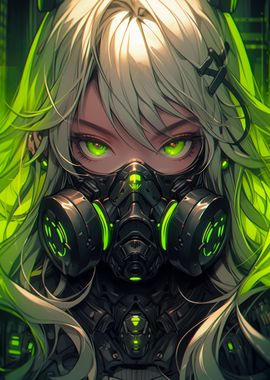 Cyberpunk girl Neon Green