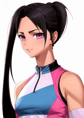 sporty girl with ponytail