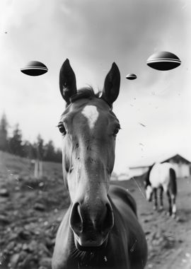 Horse Selfie With UFO