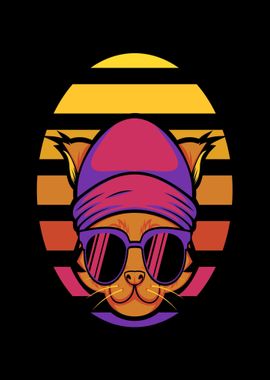 80s Style Neon Cat