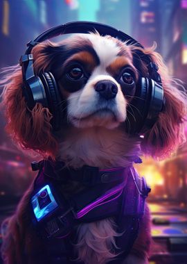 Cavalier Dog Cyberpunk