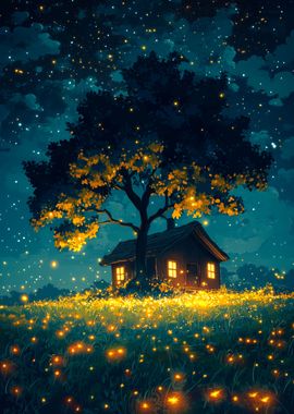 Enchanted Night Cabin