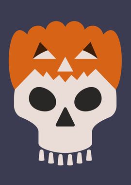 Pumpkin on skull