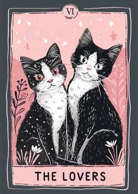 The Lovers Cute Cats Tarot