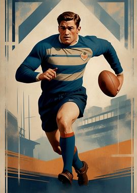 Retro Rugby Print