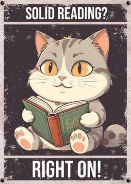 Gray Tabby Reading