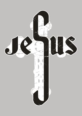 Jesus cross gray