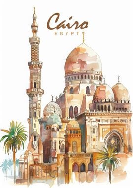 Cairo City Watercolor