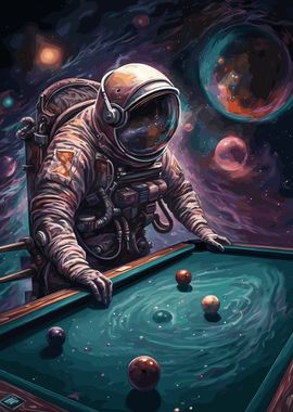 Billard Astronaut Space