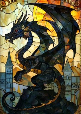 Dragon Fantasy Stain Glass