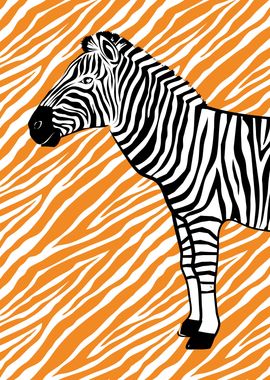 Cute Orange Zebra Animal