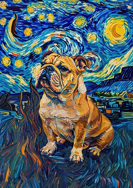 Starry Night Bulldog