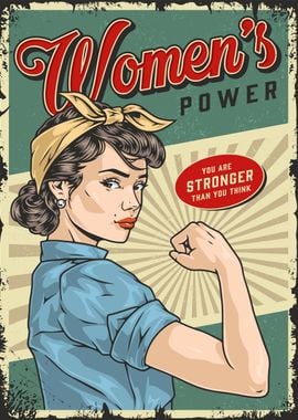 Womens Power Pin Up Girl