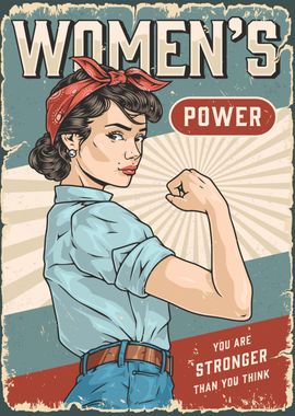 Womens Power Pin Up Girl