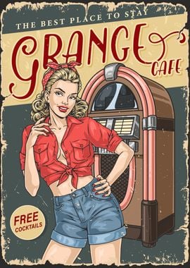 Garage Cafe Pin Up Girl