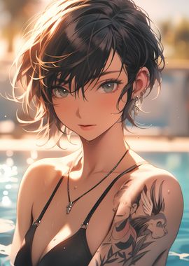 Poolside Anime Girl