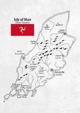 Handdrawn Isle of Man Map