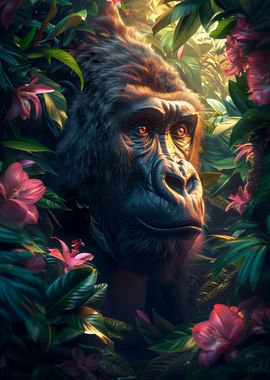 Majestic Gorilla in Jungle