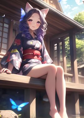 Fox Girl in Kimono