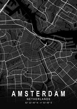 Amsterdam Dark Map