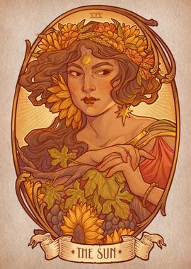 THE SUN Art nouveau Tarot