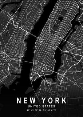 New York Dark Map